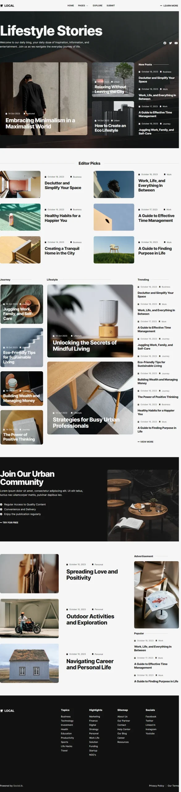 Local modern blog magazine